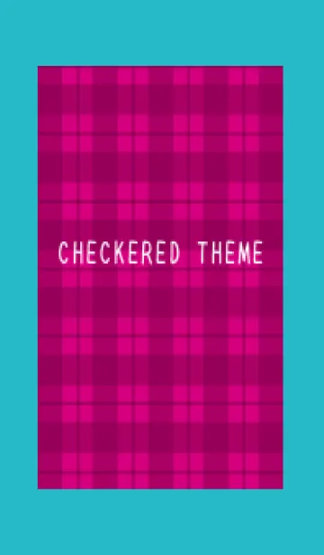 [LINE着せ替え] 赤チェックの着せかえ/ターコイズブルーの画像1