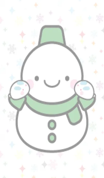 [LINE着せ替え] 緑色雪だるま（スノーマン）の着せかえ2の画像1