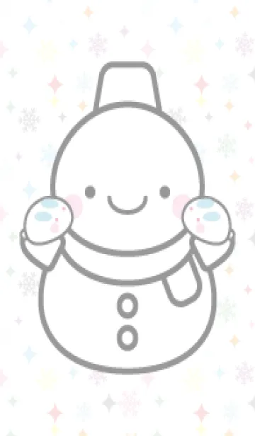 [LINE着せ替え] 白色雪だるま（スノーマン）の着せかえ2の画像1