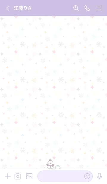 [LINE着せ替え] 紫色雪だるま（スノーマン）の着せかえ2の画像2