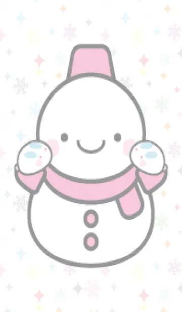 [LINE着せ替え] ピンク色雪だるま（スノーマン）着せかえ2の画像1