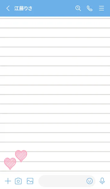 [LINE着せ替え] 幸運ハートのノート/ブルー/イエローの画像2