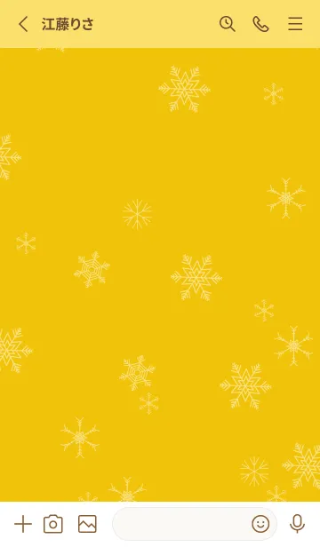 [LINE着せ替え] snowflakes on yellow JPの画像2