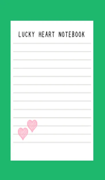 [LINE着せ替え] 幸運ハートのノート/グリーン/ホワイトの画像1