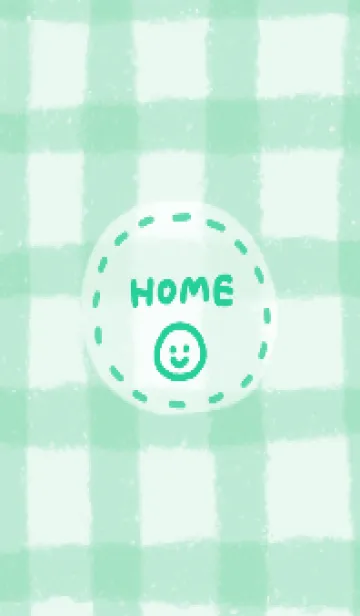 [LINE着せ替え] クレヨン可愛いチェック柄(ミントグリーン)の画像1