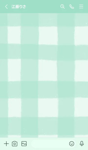 [LINE着せ替え] クレヨン可愛いチェック柄(ミントグリーン)の画像2