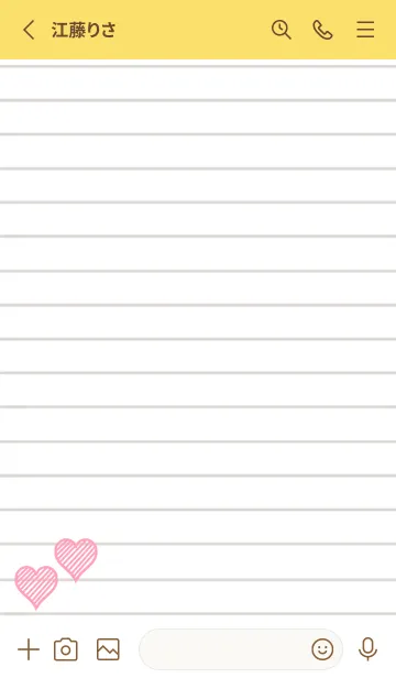 [LINE着せ替え] 幸運ハートのノート/イエロー/レッドの画像2