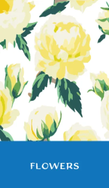 [LINE着せ替え] white & blue 黄色いバラの画像1