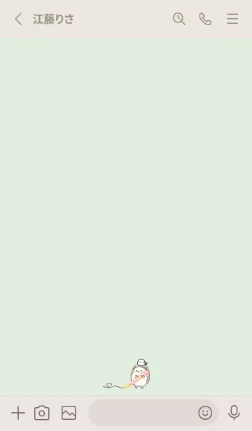 [LINE着せ替え] ハリネズミとシマエナガ -手紙- グリーンの画像2