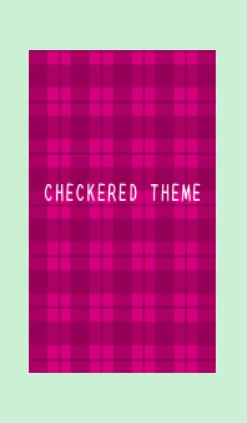 [LINE着せ替え] 赤チェックの着せかえ/ライトグリーンの画像1