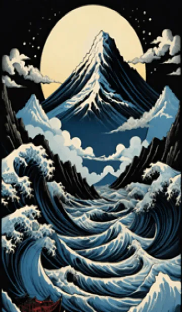 [LINE着せ替え] 浮世絵の風景- 夜 2の画像1