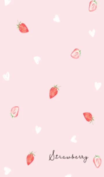 [LINE着せ替え] pink strawberry and heart 04_1の画像1