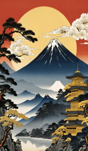 [LINE着せ替え] 浮世絵の風景-金 17の画像1