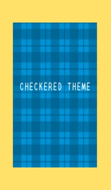 [LINE着せ替え] 青チェックの着せかえ/イエローの画像1