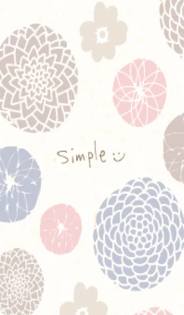 [LINE着せ替え] 和鞠 ベージュ花23の画像1