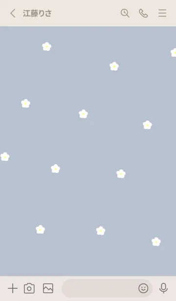 [LINE着せ替え] flower pattern_ivoryblueの画像2