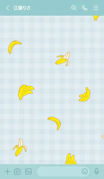 [LINE着せ替え] バナナ チェック柄の画像2