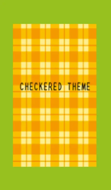 [LINE着せ替え] オレンジチェック/リーフグリーンの画像1