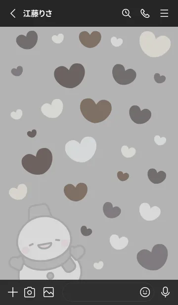 [LINE着せ替え] 黒色雪だるま（スノーマン）の着せかえ4の画像2