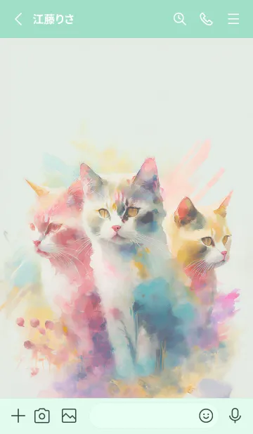 [LINE着せ替え] Three cute cats_JPの画像2