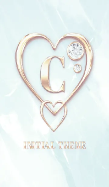 [LINE着せ替え] 【 C 】 Heart Charm & Initial - Blue 2の画像1