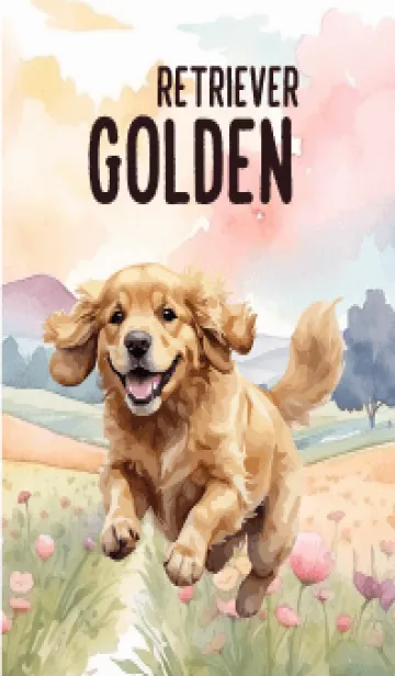 [LINE着せ替え] Golden Retriever In Flower Theme 2 (JP)の画像1