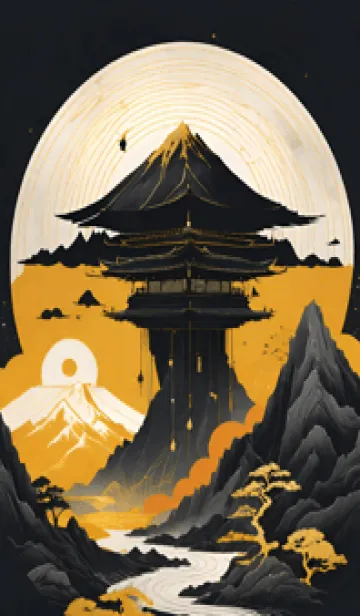 [LINE着せ替え] 浮世絵の風景-金 X 18の画像1