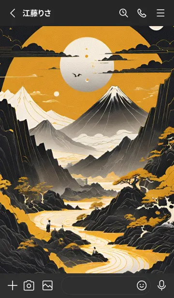 [LINE着せ替え] 浮世絵の風景-金 X 24の画像2