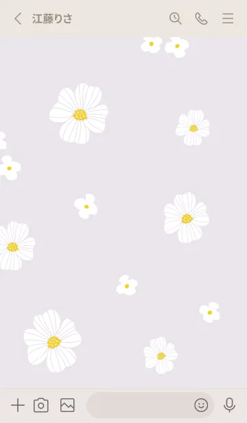 [LINE着せ替え] お花のホワイトリース4の画像2