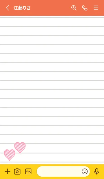 [LINE着せ替え] 幸運ハートのノート/アプリコットカラーの画像2