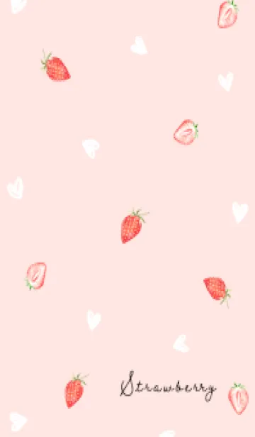 babypink strawberry and heart 05_1の着せ替えメイン画像