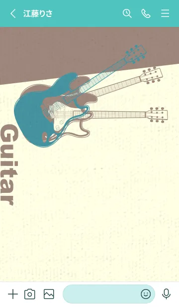 [LINE着せ替え] エレキギター Line  ペールサックスブルーの画像2