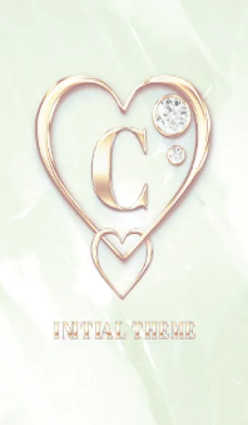 [LINE着せ替え] 【 C 】 Heart Charm & Initial - Greenの画像1