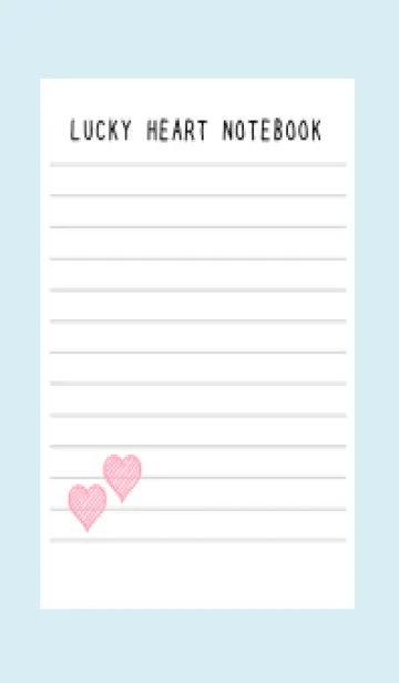 [LINE着せ替え] 幸運ハートのノート/ライトブルー/イエローの画像1