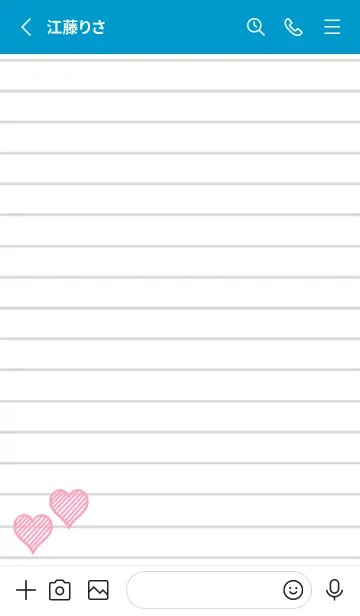 [LINE着せ替え] 幸運ハートのノート/ライトブルー/イエローの画像2