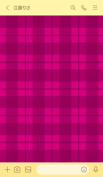 [LINE着せ替え] 赤チェックの着せかえ/ライトイエローの画像2