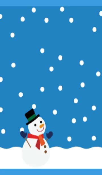 雪と雪だるま 青色の着せ替えメイン画像