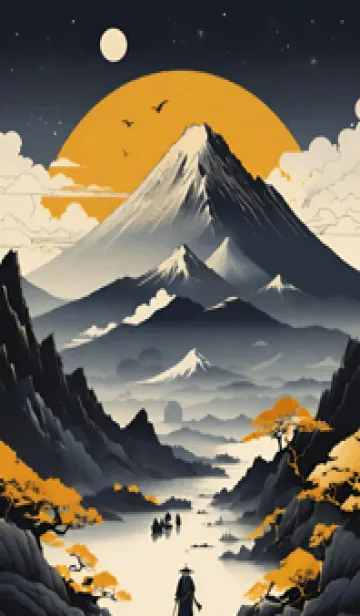浮世絵の風景-金 X 5の着せ替えメイン画像
