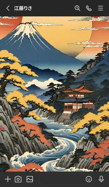 [LINE着せ替え] 浮世絵の風景-金 X 3の画像2