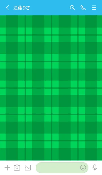 [LINE着せ替え] 緑チェックの着せかえ/ブルー/グリーンの画像2