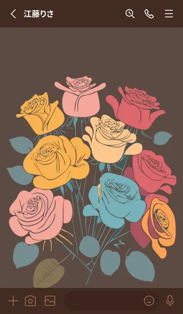[LINE着せ替え] brown 午後の薔薇の画像2