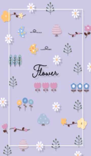 purpleお洒落な小花08_1の着せ替えメイン画像