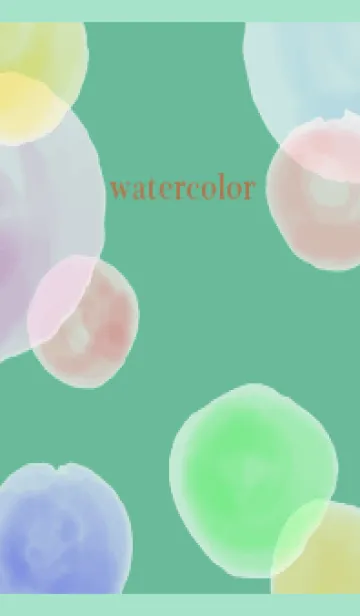 淡い水彩の円2 青緑の着せ替えメイン画像