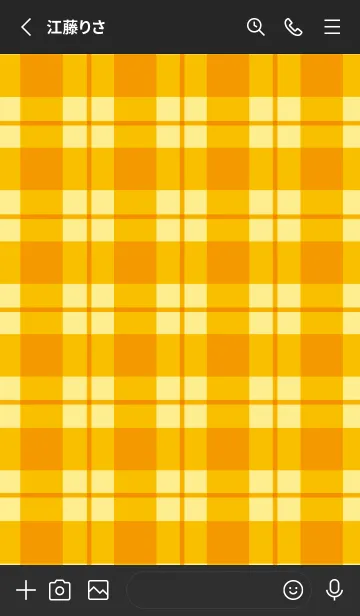 [LINE着せ替え] オレンジチェック/ホットピンク/ブラックの画像2
