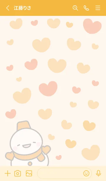 [LINE着せ替え] オレンジ雪だるま（スノーマン）着せかえ4の画像2