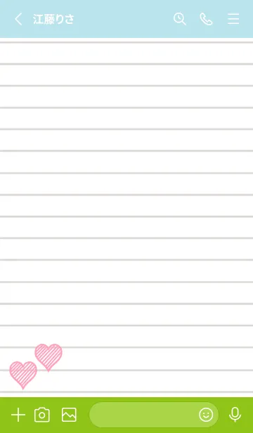 [LINE着せ替え] 幸運ハートのノート/ブルーグリーンの画像2