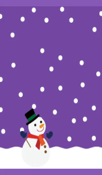 [LINE着せ替え] 雪と雪だるま 紫色の画像1