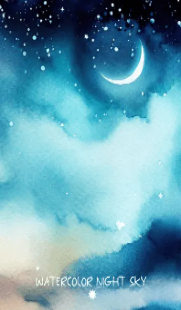 [LINE着せ替え] WATERCOLOR NIGHT SKY-moonの画像1
