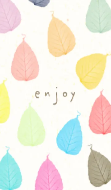 [LINE着せ替え] 葉っぱ カラフル 大人17の画像1