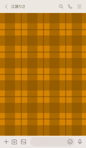 [LINE着せ替え] ブラウンチェックの着せかえ/ベージュの画像2